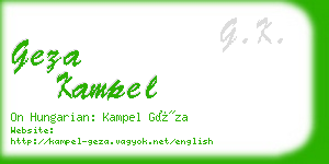 geza kampel business card